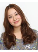 センターパートとろみウェーブ