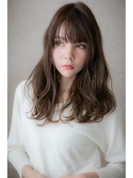 カバーヘア ブリス 北浦和(COVER HAIR bliss) オリーブアッシュxフリンジウェーブの小顔ロングY北浦和