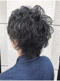 フラッフィショートウルフパーマ