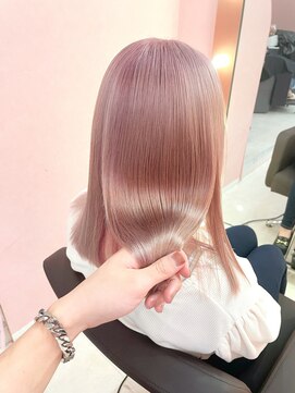 ミーナ バイ ワンズ 町田(mina by one's kyougoku) ピンクベージュ/黒髪/グレーベージュ/レイヤーロング/前髪パーマ