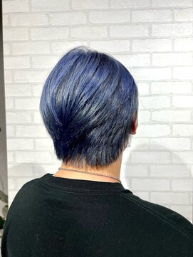 ビスイル 秋葉原店(Vis ill) メンズ/ツーブロック/刈り上げ/ブルーバイオレット/ケアブリーチ