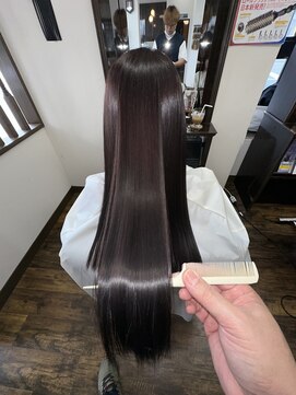 美容室 夢先案内 艶髪ストレートパーマ