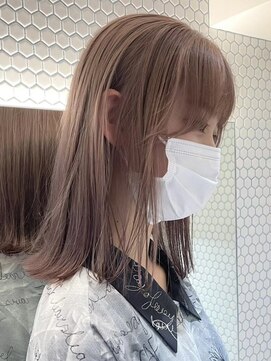 サンクプロジェクト(cinq PROJECT) ダブルカラーミルクティーピンクベージュカラーハイトーンカラー