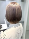 艶髪 ボブ 髪質改善  ベージュカラー 酸熱 透明感カラー