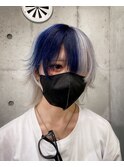 ホワイト×ネイビー 中性ウルフ