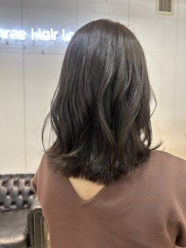 ナンバースリー 溝の口店(Number Three) ミディアムボブ×ラテカラー【N°3溝の口】