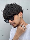 波巻きスパイラルパーマツイストパーママッシュメンズパーマ束感