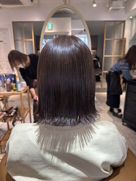 ロンド シャルム 吉祥寺(Lond charme) 外ハネボブ美髪ワイドバングミディアム縮毛矯正韓国 イメチェン