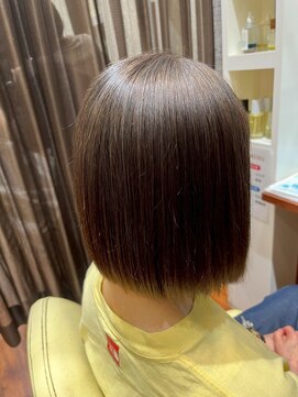 美容室ヒラトヤ 都南店 大人可愛いミニボブ×マロンベージュ透明感カラー20代30代40代