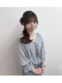 お団子ハーフアップ
