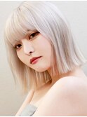 冬の美人髪◎パールホワイト×小顔ボブ/20代30代透明感