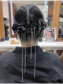タイトヘア　編み込み　ダウンスタイル　結婚式お呼ばれヘア◆