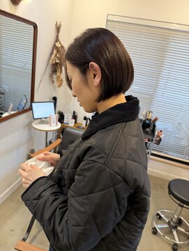 エヌヨンブンノイチ 茅ヶ崎(n1/4) 20代30代ミニボブレイヤー丸みボブ前髪ありボブ顔周りレイヤー
