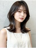 【92.ひし形シルエットで美人見え♪ミディアムレイヤーカット】