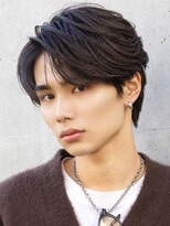 エイド 本店(aid)&nbsp;メンズセンターパート毛流れパーマ韓国風カルマヘアツーブロック