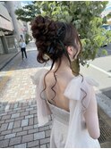 ハイパーロング高めお団子アレンジ