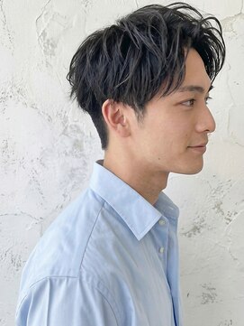カバーヘア ブリス 志木南口駅前店(COVER HAIR bliss) アップバング/センターパートフェザーパーマ爽やかメンズp志木