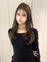 ジーナ 名駅(XENA.) オリーブグレージュ/透明感カラー/艶カラー/レイヤーカット