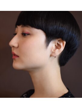 ヘアーラウンジ エゴ(Hair Lounge EGO) 韓国マッシュショートボブ　モードスタイル　ぱっつん前髪　丸山