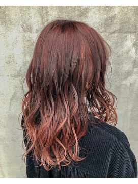 ナゴンスタイル(NAGON STYLE) バレイヤージュ×レッドブラウン