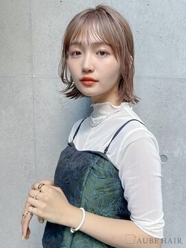 オーブ ヘアー ベル 中野店(AUBE HAIR bell) 20代・30代_耳掛けぱっつんボブ