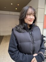 ヌープヘアーアイス(NUUP.hair ici)&nbsp;20代30代40代ブリーチなしオリーブグレージュくびれミディ