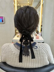 結婚式お呼ばれヘア編みおろしスタイル