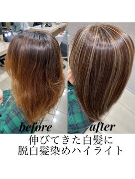 アッシュ 高幡不動店(Ash) 【脱白髪染め】白髪ぼかしbefore after No.1