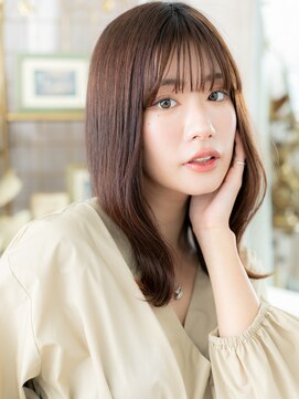 カバーヘア ブリス 上尾西口店(COVER HAIR bliss) 透明感ピンクブラウン外ハネロブくびれカールa上尾20代30代40代