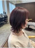 大人可愛いレイヤーカットラベンダー艶感