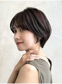 《岩田莉奈》うる艶カラー30代40代50代丸みショートひし形新宿
