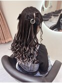 編み込みハーフツイン