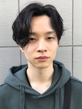 インセプション 銀座(INCEPTION) センターパート/スペインカールニュアンスパーマ/ダークアッシュ