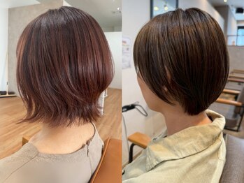 ロゴス 天王台南口店(LOGOS)の写真/骨格補正×小顔見せを実現したショート◎[髪質改善/縮毛矯正/酸性ストレート/ハイライト/ブリーチ/学割U24]