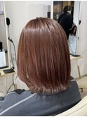 ピンクベージュ/柔らかカラー/艶髪カラー/ブリーチカラー/弘前市