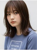 ミディアム20代30代ストレートレイヤー前髪なし前髪あり越谷
