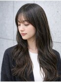 黒髪ロング地毛風カラー好感度小顔ラインこなれ感