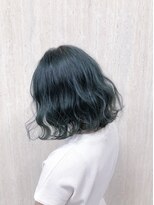 リー 京橋(Lee)&nbsp;【Lee京橋】ターコイズグリーン×切りっぱなしボブ