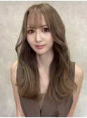 ココアベージュ、ダブルカラー、ハイライト、グレージュカラー