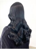 ウェーブパーマレイヤーロングアッシュブラック_ba502841