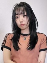 ピープスアンドスー 表参道 渋谷(Peeps&Suu.) ウルフレイヤーカット顔まわり前髪暗髪カラー透明感カラー
