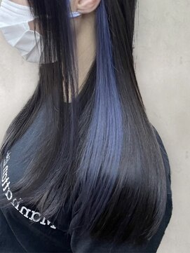 アッシュ ヘアーメイク 桐生(ash hair×make) 20代30代大人可愛い透明感★ネイビーイヤリングカラー