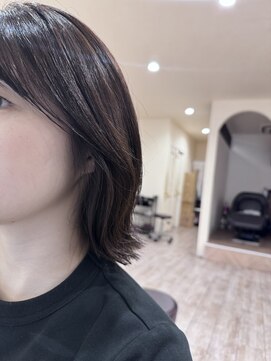 ラボヌールヘアーノーブル 新越谷店(La Bonheur hair noble) フェイスレイヤー/切りっぱなしミディ【美髪】【イメチェン】