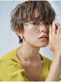 マッシュショート◎マニッシュ前髪あり/くすみベージュ髪質改善