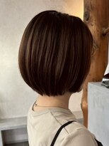 ビスクヘアデザイン(bisq hair design)&nbsp;ショートヘアー　ブラウンカラー　前髪カット　顔まわり　韓国風