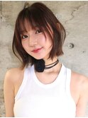 お洒落なレイヤーカットハッシュカットレイヤーボブ渋谷