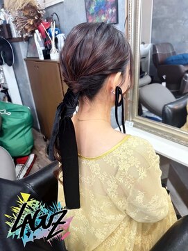 ラグズ 茅ヶ崎(LAGUZ) 【ヘアセット】編み下ろしリボン 茅ヶ崎ヘアセット/早朝セット