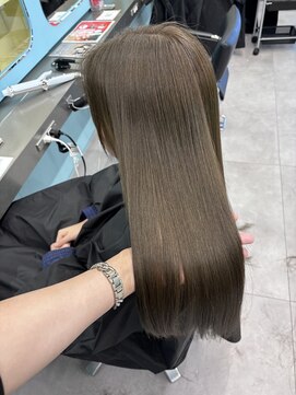 ノー バイ イオエ 西梅田(no. by ioe) ブリーチなしカラー/髪質改善/ミルクティーベージュ/小顔ヘア