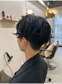【Look at】MEN'S HAIR刈り上げセンターパートサーフカール