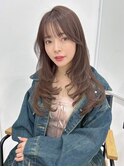 シースルーバング ロングヘア 透け感ブラウン